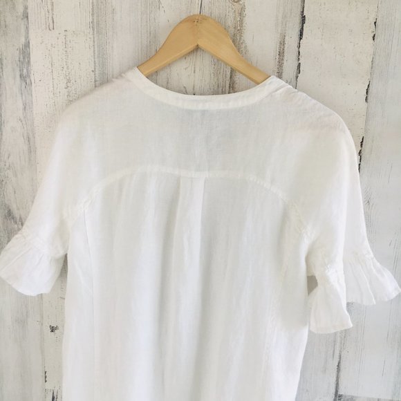 Joie Brandt 100% Linen Ruffled Flounce Shift Dress - Picture 9 of 10